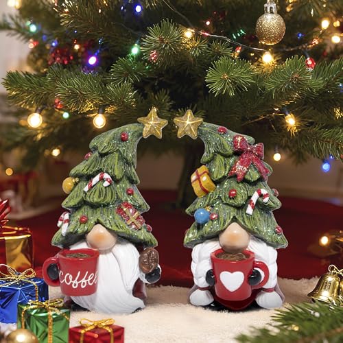 Hodao Christmas Gnomes Figurines Decoration, Holiday Tabletop Centerpiece - color: Red-green(2pcs)