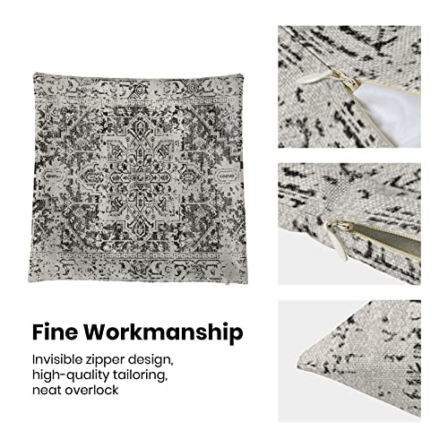 Black Gray Carpet Pattern Boho Pillow Covers 16x16 Set of 2 - color: Boho-7, size: 16" x 16" (Pack of 2)
