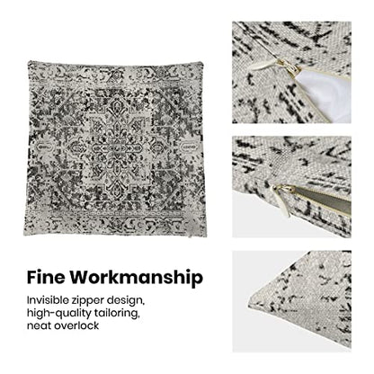 Black Gray Carpet Pattern Boho Pillow Covers 16x16 Set of 2 - color: Boho-7, size: 16" x 16" (Pack of 2)
