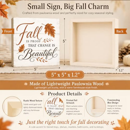 Fall is Proof That Change is Beautiful Sign | Orange Typography Wall Art - color: FALL29