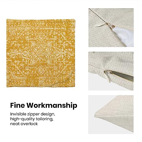 Yellow Carpet Pattern Boho Pillow Covers 18x18 Set of 2 - color: Boho-12, size: 18" x 18" (Pack of 2)