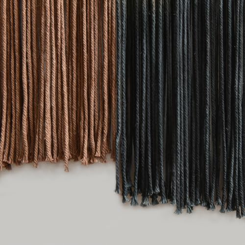 Macrame Wall Hanging Hand Dyed Woven Cotton Gradient Fiber Art 27"W*19"L - color: Brown, size: 27"W*19"L