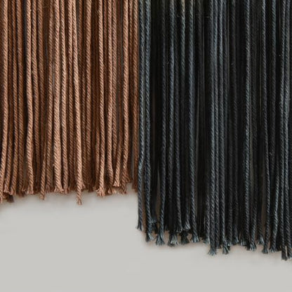 Macrame Wall Hanging Hand Dyed Woven Cotton Gradient Fiber Art 27"W*19"L - color: Brown, size: 27"W*19"L