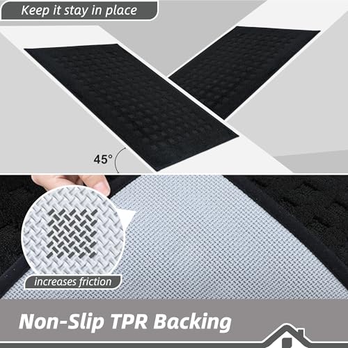 BEQHAUSE Dirt Trapper Door Mats 24"x36", Non Slip Washable, Black - color: Black, size: 24" X 36" (Rectangular)