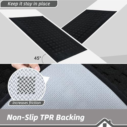 BEQHAUSE Dirt Trapper Door Mats 32"x48", Non Slip Washable, Black - color: Black, size: 32" X 48" (Rectangular)