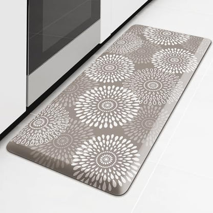 Kitchen Mat Water-Resistant Kitchen Rugs Cushioned Anti-Fatigue Floor Mat - color: Khaki, size: 39"L x 17.3"W x 0.5"Th