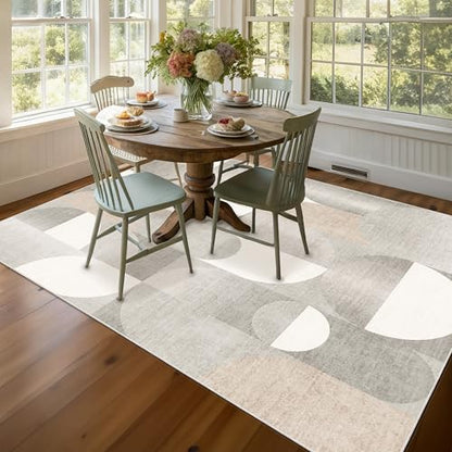 5x7 Area Rugs Grey Modern Washable Rug for Living Room Bedroom