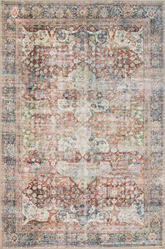 Loloi Loren Brick/Multi 2'-6" x 7'-6" Runner Rug - color: Brick / Multi, size: 2'6" x 7'6" (Rectangular)