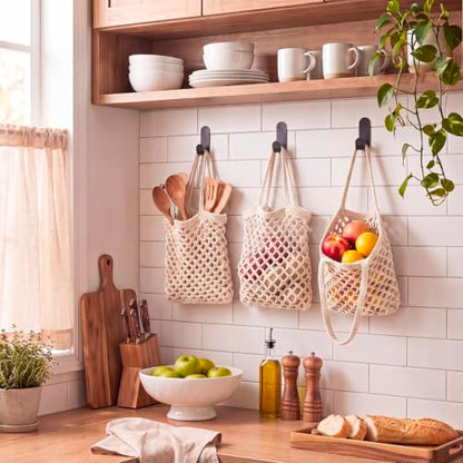 Honeydak 3 Hanging Baskets, Cream, Tote Style Basket - color: Cream, style: Tote Style Basket