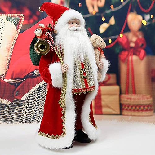 Uten 18" Santa Claus w/ Bear Christmas Decor Figure New Year/Holiday/Party/Home Decoration - size: 18(4)''
