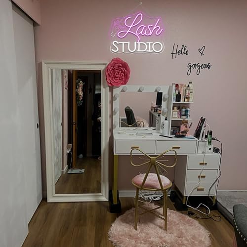 Lash Studio Neon Sign Eyelashes Room Neon Signs Lash Tech Gifts - color: Colorful-A-eyelash