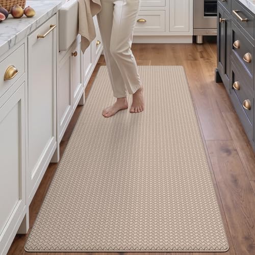 DEXI Kitchen Floor Mats Cushioned Anti Fatigue, 23x59 Non Slip Runner Rug - color: 2-beige, size: 59"l X 23"w X 0.4"th