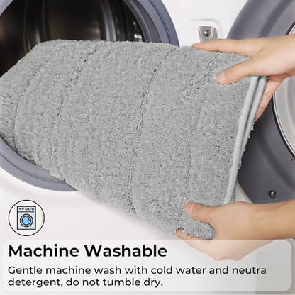 GRANNY SAYS Grey Bathroom Rugs Set 3 Piece, Soft Microfiber Bath Mats - color: Grey, size: 1'8" x 2'8" (24" x 16" + 32" x 20"+U-Shaped)