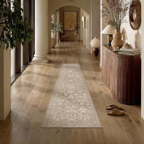 HUGEAR 2x6 Beige Neutral Runner Rugs Washable Rug Carpet - color: Beige, size: 2' x 6' (Runner)
