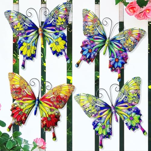 RLPZDWH Metal Butterfly Wall Decor, 4 Pack