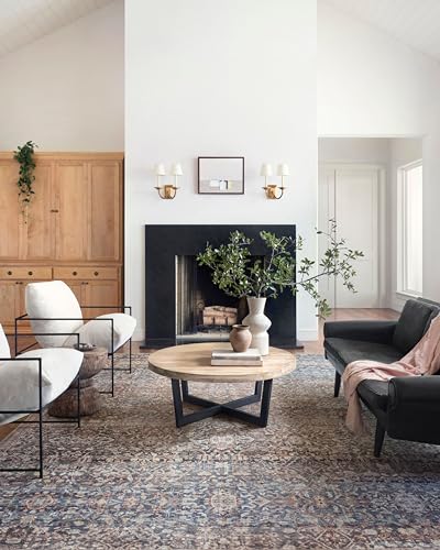 Loloi Chris Loves Julia Jules Denim/Spice 3'-6" x 5'-6" Accent Rug - color: Denim / Spice, size: 3'6" x 5'6" (Rectangular)