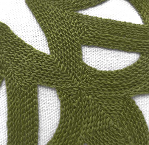 Alysheer Boho Embroidered Throw Pillow Cover 18"x18" Set of 2, Olive Green - color: Olive Green, size: 18" x 18" (Pack of 2)