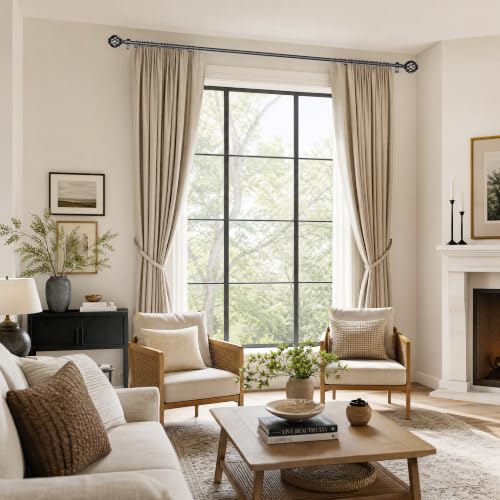 Luvenia Black Decorative Curtain Rods for Small Windows, 30-60 Inch,Metal - color: Black, size: 30-60''(1 Pack)