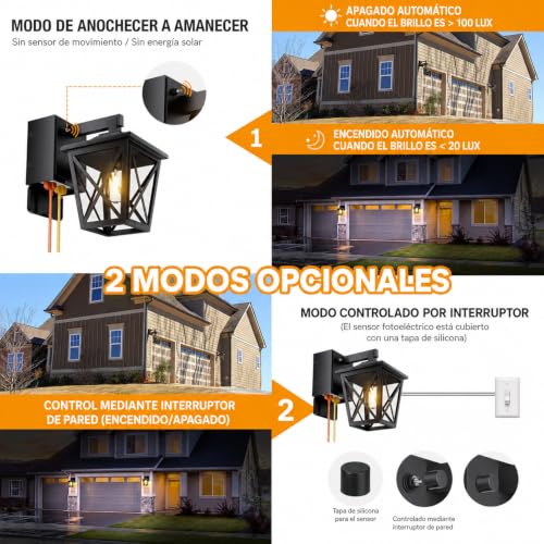 Ehaho Porch Lights with GFCI Outlet Aircraft Grade Aluminum Alloy-Black 1PC - color: Black, size: 1PC