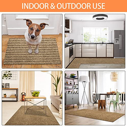 Nuanchu Large Semi Finished Outdoor Mat 16 x 79 Inch, Khaki, 1 Roll - color: Khaki