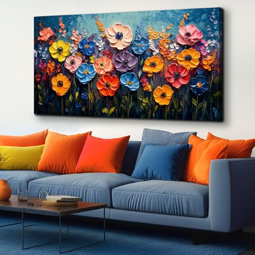Flower Pictures Wall Decor Bedroom Large Colorful Wall Art - color: Colorful, size: 58"L x 29"W
