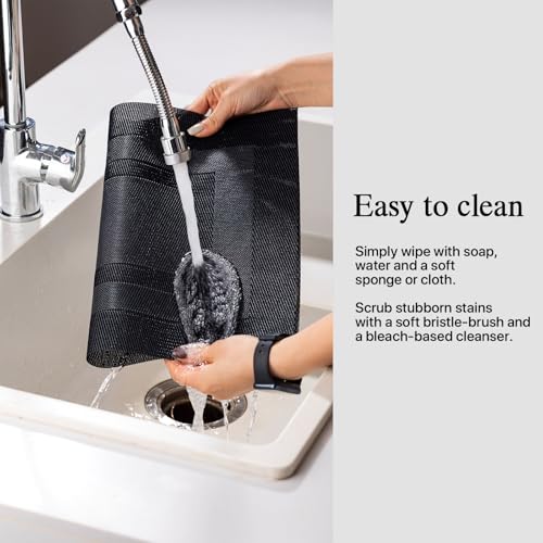 Placemats Set of 6 - Easy Clean Woven Vinyl Placemats for Dining Table, Indoor/Outdoor Place Mats, Washable PVC Table Mats（Black Cube） - color: C-black Cube
