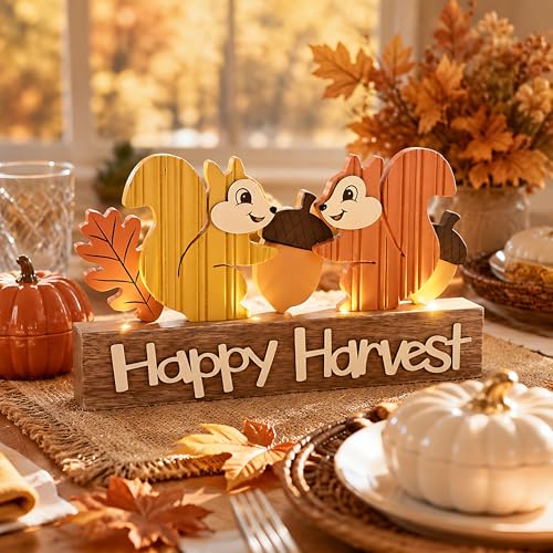 Valery Madelyn Fall Decorations for Home with LED Lights, 12 Inch