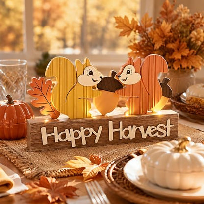 Valery Madelyn Fall Decorations for Home with LED Lights, 12 Inch
