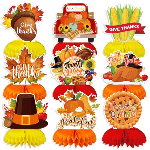 Thanksgiving Table Decorations, Fall Harvest Honeycomb Centerpieces - style: Thanksgiving