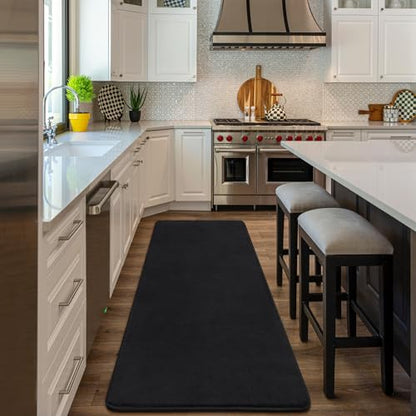 Amearea Modern Soft Hallway Runner Rug, 3x8 Feet Long Runners for Hallways - color: Black, size: 3' x 8' (Runner)