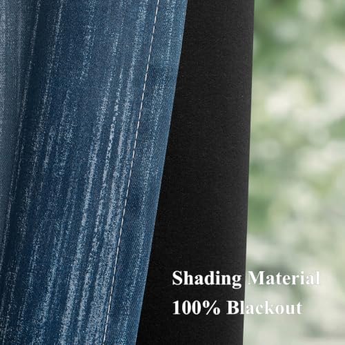 MIULEE Dark Blue and Light Blue Ombre Blackout Curtains 52Wx54L Set of 2 - color: Dark Blue and Light Blue, size: 52"W x 54"L (Pack of 2)
