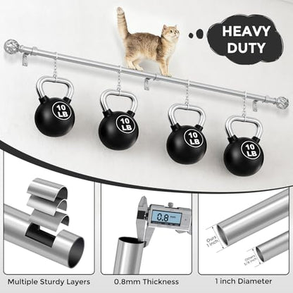 2 Pack Silver Curtain Rod 36-60, 1 Inch Curtain Rods for Windows - color: Silver, size: 36"-60" (2 Pack)