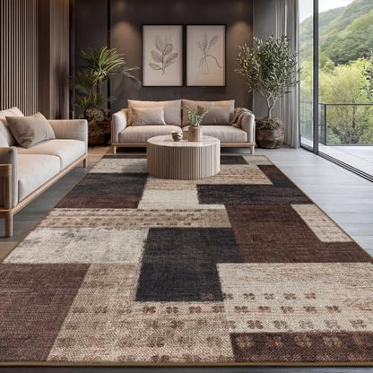 Modern Geometric Easy Jute Living Room Area Rug 8x10, Brown Outdoor Rug - color: Brown, size: 8x10ft