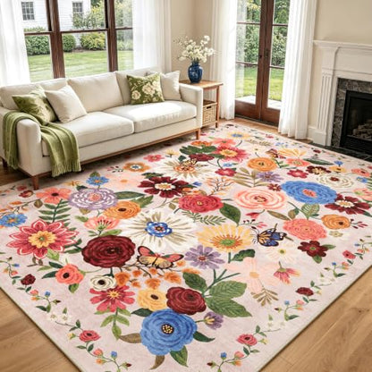 Blush Area Rug 6x9 for Living Room Bedroom - color: Blush Beige, size: 6' x 9' (Rectangular)