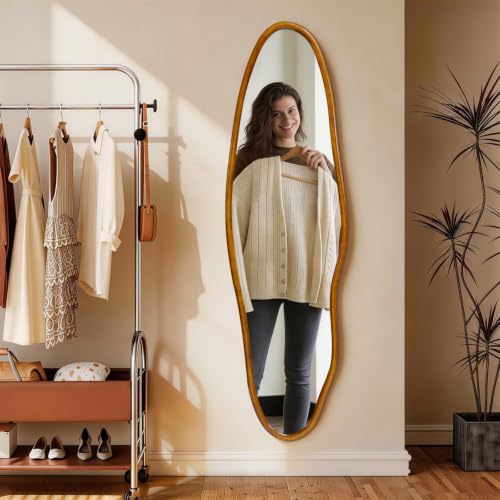 Irregular Full Length Mirror, Modern Aesthetic Full Body Mirror - size: 63"L x 18"W