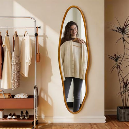 Irregular Full Length Mirror, Modern Aesthetic Full Body Mirror - size: 63"L x 18"W