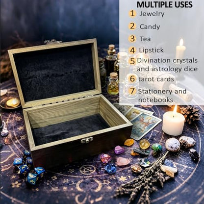 arricraft Bee Flower Moon Phase Wooden Memorial Storage Box with Hinged Lid