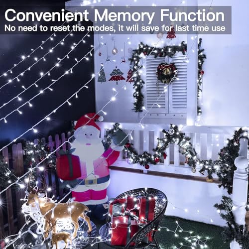 Ollny Christmas Lights Outdoor Cool White, 1000LED 328FT with Remote - color: Cool White, size: 1000 LEDs