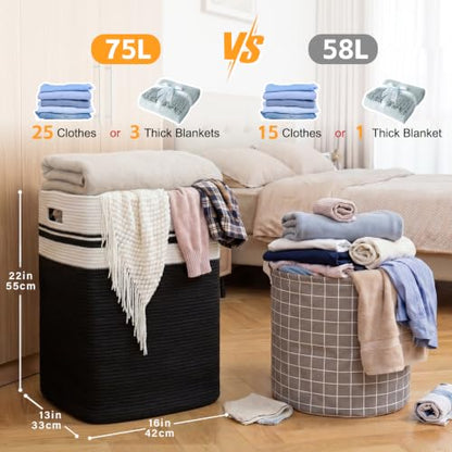 OIAHOMY Laundry Hamper Collapsible Laundry Basket Clothes Organizer Black - color: Black, size: 16.5*13*22