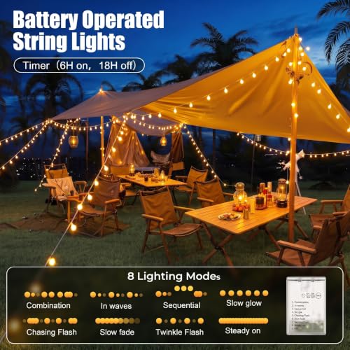 Minetom Battery Operated String Lights, 21FT 60 LED Globe Classroom Lights - color: Warm White, size: 1 Pack