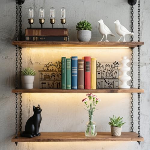 Metal Bookends Dragon Book Ends for Shelves - color: Black - 1 Pair Dragon & Bookshelf