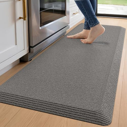 DEXI Anti Fatigue Kitchen Mat Cushioned, 20x60 Waterproof Runner Rug, Grey - color: Grey, size: 60"L x 20"W x 0.9"Th
