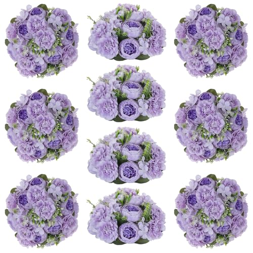 Flower Centerpieces for Wedding Tables: Light Purple, Set of 10 - color: Light Purple, size: 10 PCS