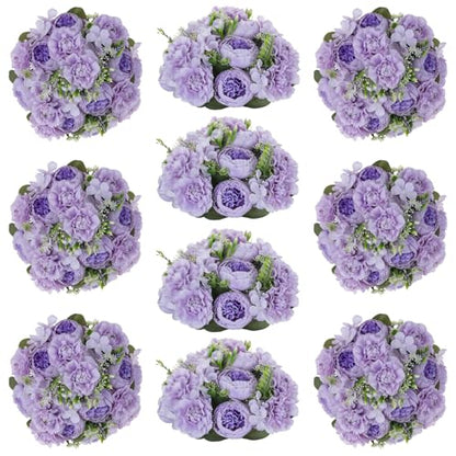 Flower Centerpieces for Wedding Tables: Light Purple, Set of 10 - color: Light Purple, size: 10 PCS