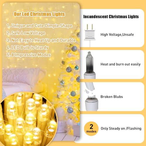 JMEXSUSS 100 LED String Lights Indoor Bedroom Warm White Christmas Lights - color: Warm White, size: 100 LED