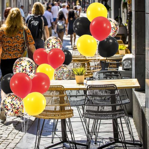 ZJDHPTY Mouse Birthday Decorations,4Set Red Yellow Black Balloon Stand Kit - color: Red Yellow Black 4