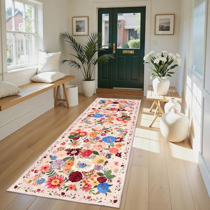 Blush Runner Rug for Hallways Kitchen 2x8 - color: Blush Beige, size: 2' x 8' (Rectangular)