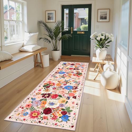 Blush Runner Rug for Hallways Kitchen 2x8 - color: Blush Beige, size: 2' x 8' (Rectangular)