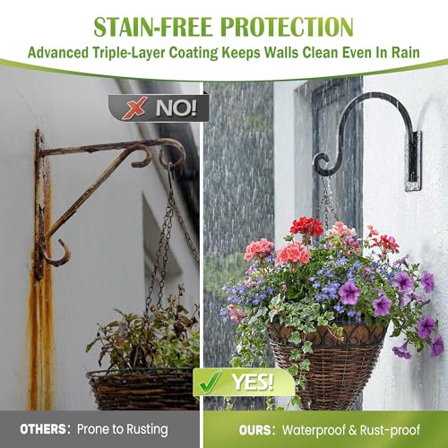 Heavy Duty Plant Hanger Bracket 4-Packs, Outdoor Metal Plant Hangers - size: 1A-8“ 4PCs