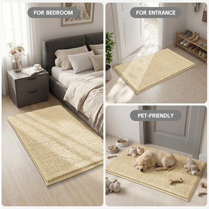 Amyracel Bathroom Rugs Mat 24x48, Thick Soft Quick Dry Absorbent - color: Beige/ Warm‑tan Tone, size: 24" x 48"